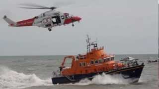 preview picture of video 'Lifeboat and Coastguard Helicopter Demo, West Bay, Dorset, UK'