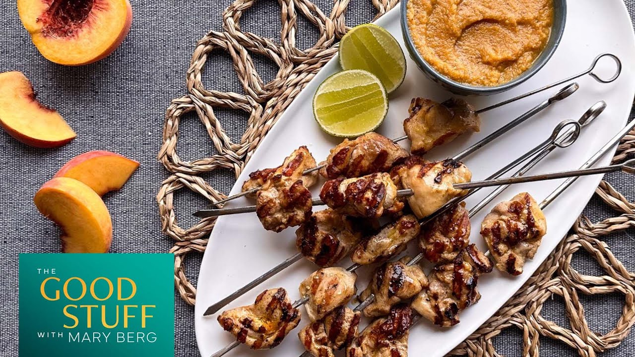 Alex Page's Saffron Grilled Chicken with Peach Amba Sauce  | The Good Stuff with Mary Berg