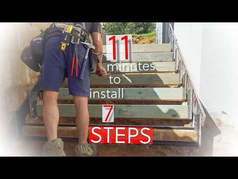 11 MINUTES TO INSTALL CONCRETE STAIRS BETWEEN WALLS