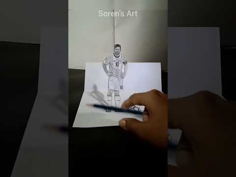 3D Lionel Messi drawing | Soren's Art 
