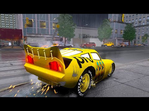 Crazy Lightning McQueen PRO Crashes - GTA 4 Real Car Crashes Ep.71