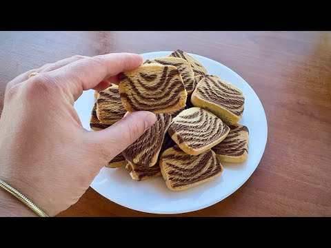 Patterned Butter Cookies | Zebra Cookies | Ready in 10 minutes