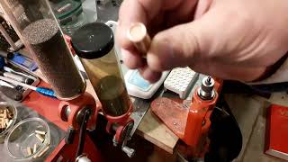 Reloading 38 Special Wad cutter - Last step inserting powder and bullet