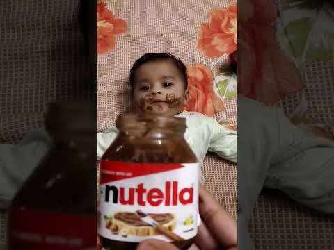 Adorable Baby Janvi Enjoys Nutella Chocolate | Cute Baby Moments