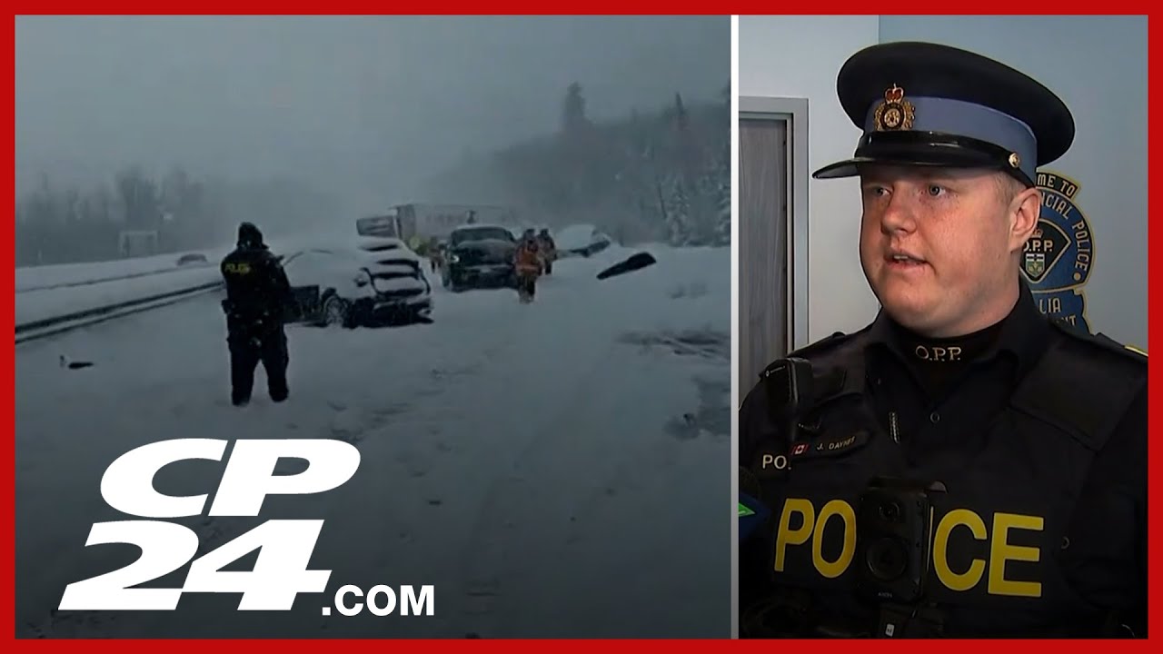 One person dead, multiple people in hospital after Hwy. 11 pileup in Orillia