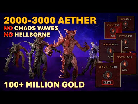 Over 2000 aether per run, 100 mil gold - Best way to farm infernal hordes - Diablo 4 Season 11