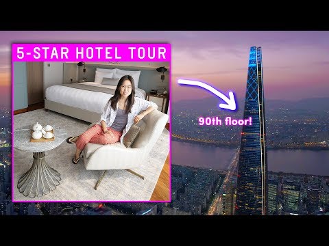 TOUR DE HOTEL 5 ESTRELAS na Coreia ⭐ Quarto no 90º andar! 😱