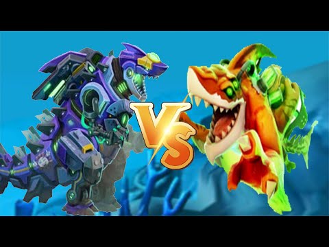 Hungry Shark World - NEW SHARK - Mecha Sharkjira VS Meltdown Shark - All 34 Sharks Unlocked