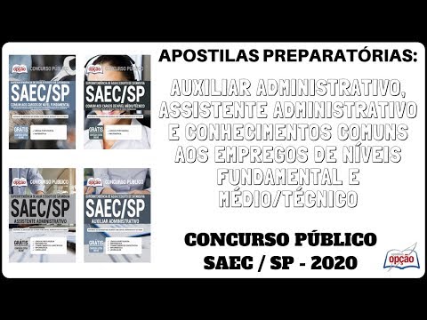 Apostilas Preparatórias Concurso Público SAEC Catanduva / SP - 2020, Várias Funções