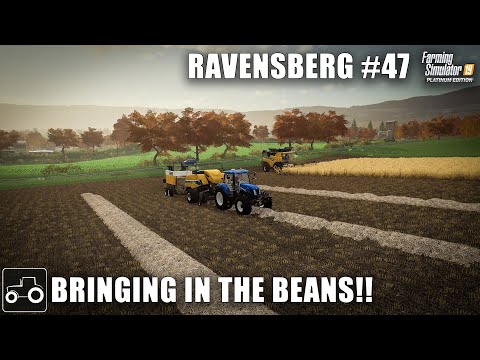 Harvesting Soybenas & Corn, Baling Soybean Straw - Ravensberg #47 Farming Simulator 19 Timelapse