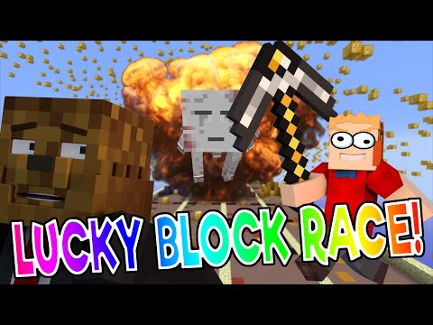 BIGGEST PICKAXE EVER! - Minecraft animated lucky blocks race - With JeromeASF!