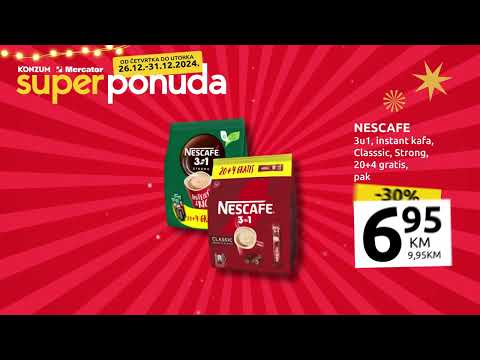 SUPER PONUDA u Konzumu i Mercatoru! 26.12.- 31.12.2024.