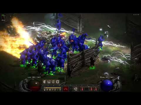 Players 8 cows with whirlwind chaos claw and lightning traps - D2R Patch 2.4 PTR