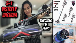 BEST VACUUM 2023 | 5-1 vistefly vacuum cleaner review and demo |  led screen cordless vacuum