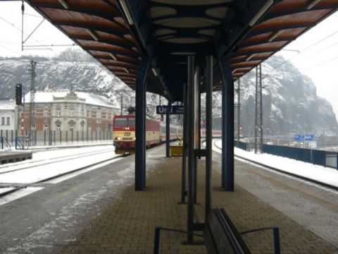 Příjezd+hlášení o příjezdu vlaku EN 459 Canopus - Ústí nad Labem hl.n.