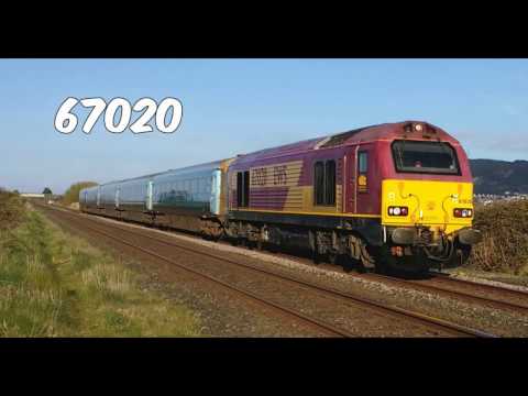 Prestatyn 12.4.2017 - DB Cargo 67020 on Manchester WAG - Class 67 loco hauled