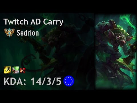 Twitch AD Carry vs Lucian - Sedrion - EUW Challenger Patch 6.20