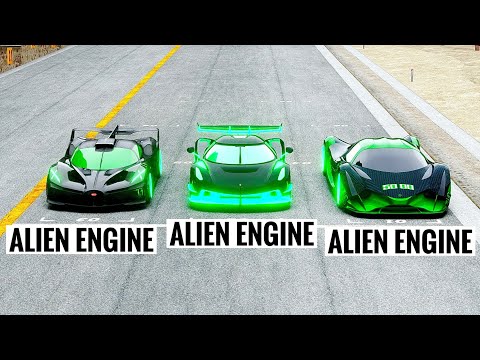 Koenigsegg Jesko Alien Engine vs Bugatti Bolide Alien Engine vs Devel Sixteen Alien Engine - Drag