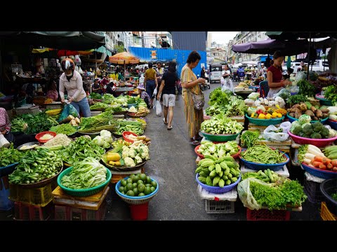 The Best Morning Food Market Scene 2025 – Walk Around Boeng Trabek Plaza & Chbar Ampov Food Market