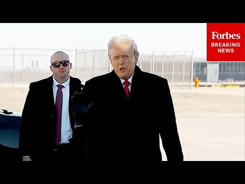 President Trump Arrives In Iowa Where He Will Give A Speech On The Economy