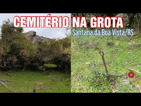 Cemitério na grota - Santana da Boa Vista/RS #cemiterios #sepultura #túmulos #grota #campo #fazenda 