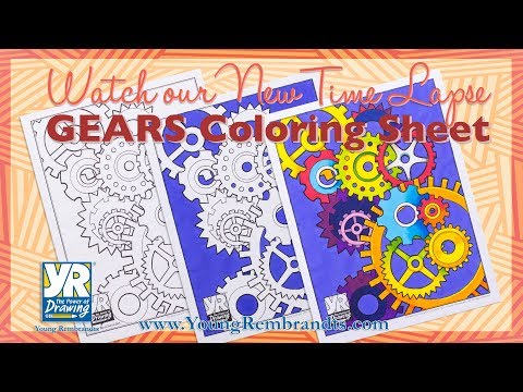 Gears Coloring Page: Time Lapse