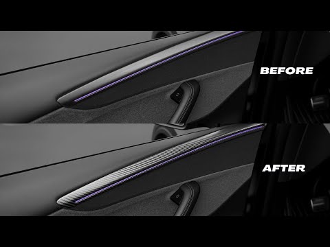 2026 Model Y Juniper Dry Carbon Fiber Door Trim Cover | Easy DIY Install + Review