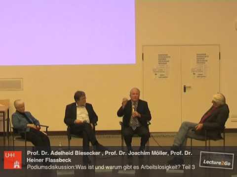 Biesecker, Möller, Flassbeck: Podiumsdiskussion: Was ist und warum gibt es Arbeitslosigkeit?