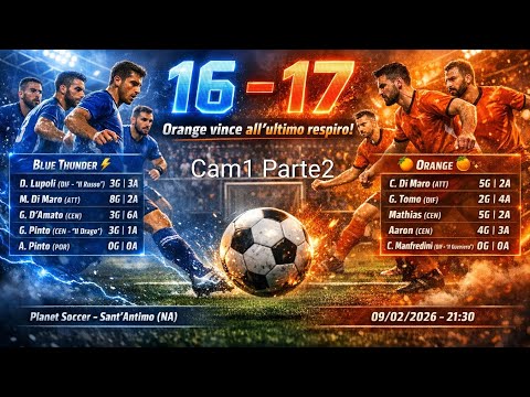 Calcetto 09/02/2026 Blue Thunder vs Orange 16-17 Cam1 Parte2 