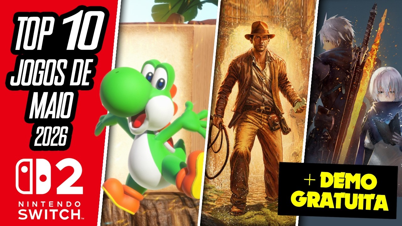 TOP 10 JOGOS de Switch e Switch 2 em MAIO 2026