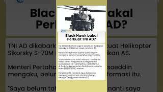 Respons Menhan dan Panglima soal Kabar TNI AD bakal Diperkuat Black Hawk Canggih AS