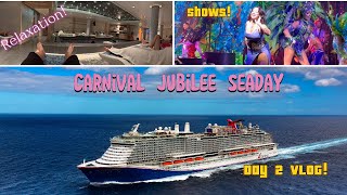 SEA DAY on Carnival Jubilee! 🛳️ Brunch, Thermal Suite, Formal Night & Spectacular Shows | Day 2 Vlog