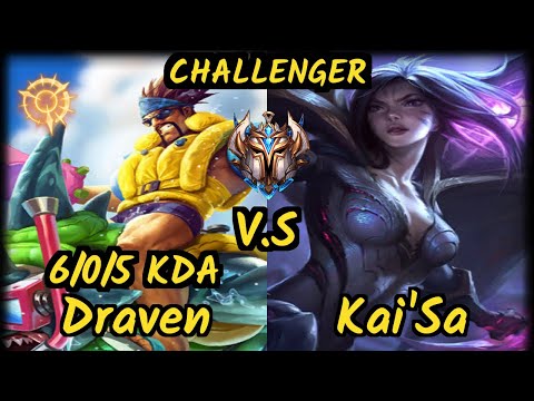 DRAVEN vs KAI'SA - 6/0/5 KDA BOTTOM ADC CHALLENGER GAMEPLAY - EUN