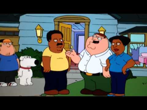 Family Guy - Cleveland chases Quagmire with a Baseball Bat
