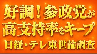 高市人気にも負けず！参政党、高支持率キープ！日経・テレ東世論調査。