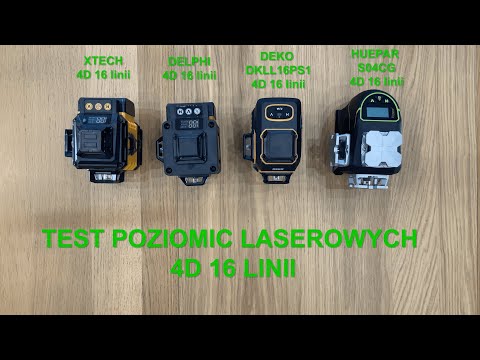 Test Poziomic Laserowych Płaszczyznowych 4D 16 Linii: XTECH, DELPHI, DEKO DKLL16PS1, HUEPAR S04CG