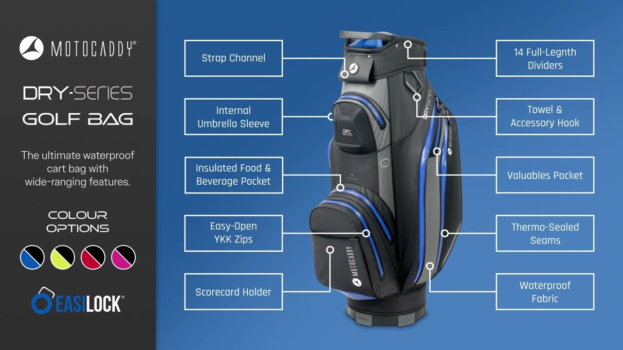Video: Motocaddy Dry Series 2024 Cartbag Video: Motocaddy Dry Series 2024 Cartbag