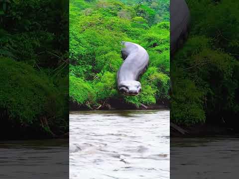 This giant snake is the owner of the jungle #snake #anaconda #snakevideo #amazonia