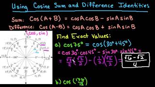 How to use the Cosine Sum and Difference Identities to Find Exact Values