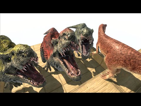 3x TITAN T REX FEED SLOW MOTION JUMP   Animal Revolt Battle Simulator ARBS