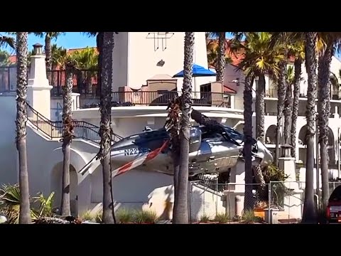 Video shows Huntington Beach helicopter crash, 3 injured