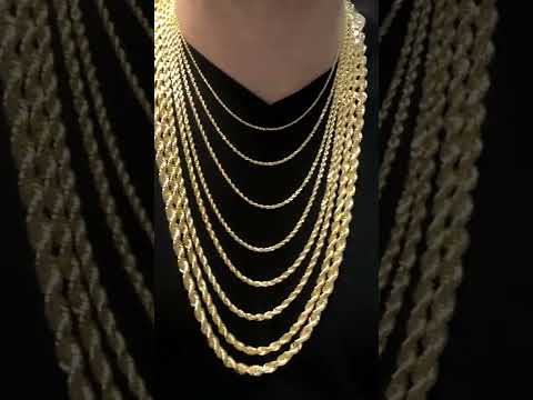 solid gold Rope Chains  review 1mm - 7mm