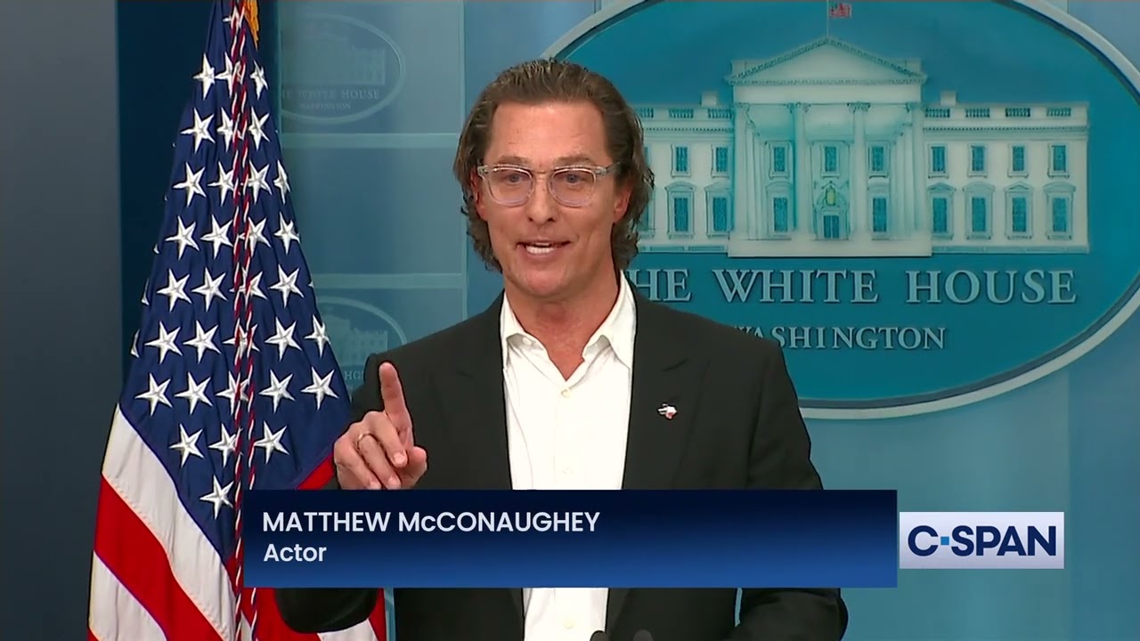 Matthew McConaughey Complete Remarks at White House Press Briefing thumnail