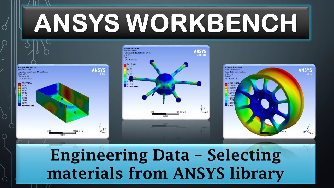 ANSYS Tutorials - Engineering Data, Selecting materials from library - 13