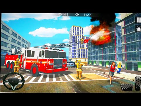 Flying firefighter truck fireengine robot transformation city rescue games Android gameplay