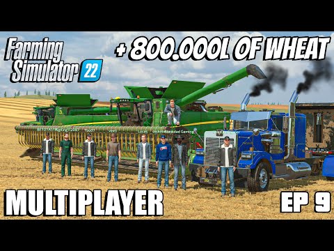 Harvesting and Transporting 820.000l of WHEAT🌾🚚  | FS22 Multiplayer | Farming Simulator 22 | Ep 9