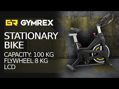 vídeo - Bicicleta estática - masa de inercia 8 kg - capacidad hasta 100 kg - LCD