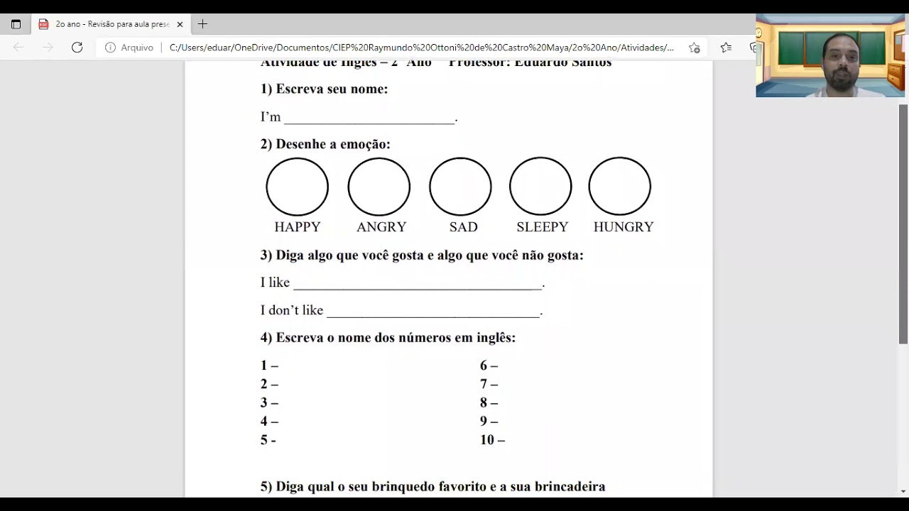 Atividade - Segundo Ano - PDF Revisão