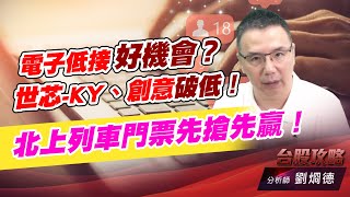 電子低接好機會？世芯-KY、創意破低！北上列車門票先搶先贏！｜台股攻略｜劉烱德 (圖)