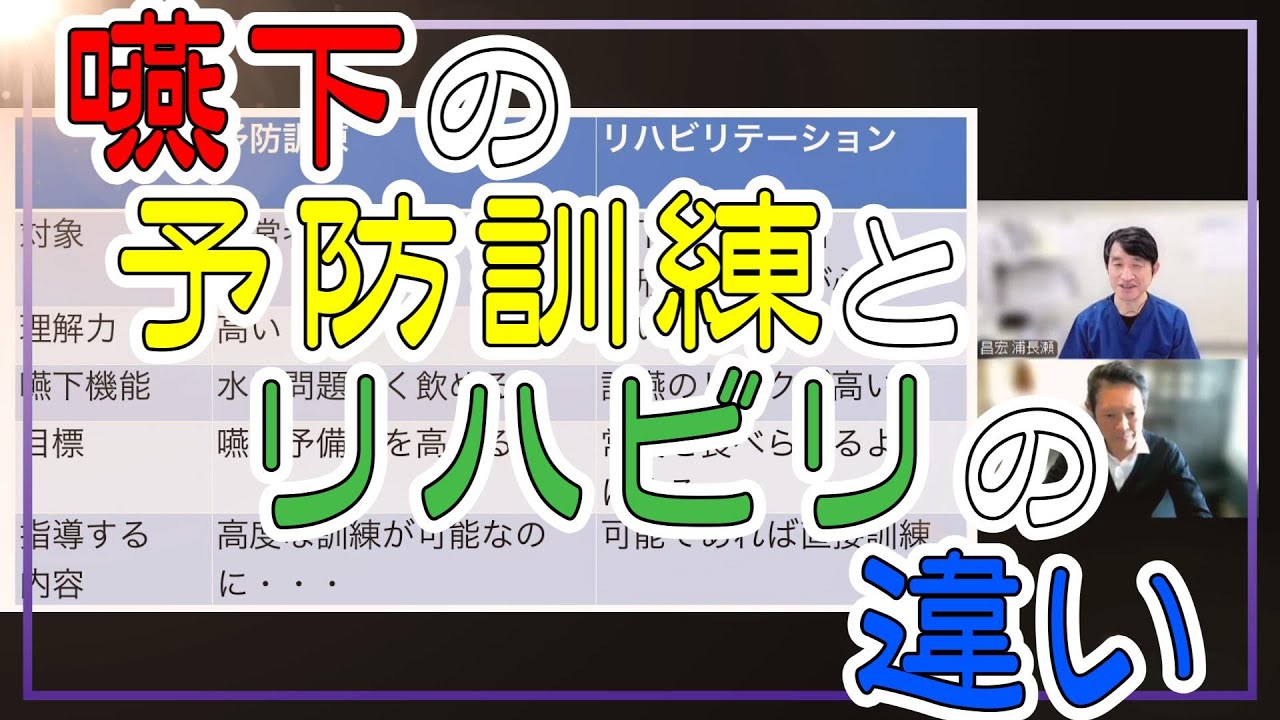 嚥下の予防訓練とリハビリの違い★嚥下トレーニングチャンネル ★